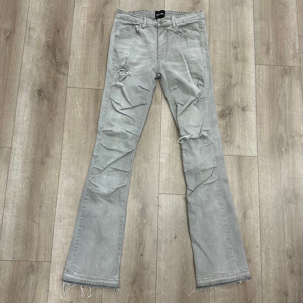 Rockstar Original Stacked Flared Distressed Jeans Pants sz 32 B29